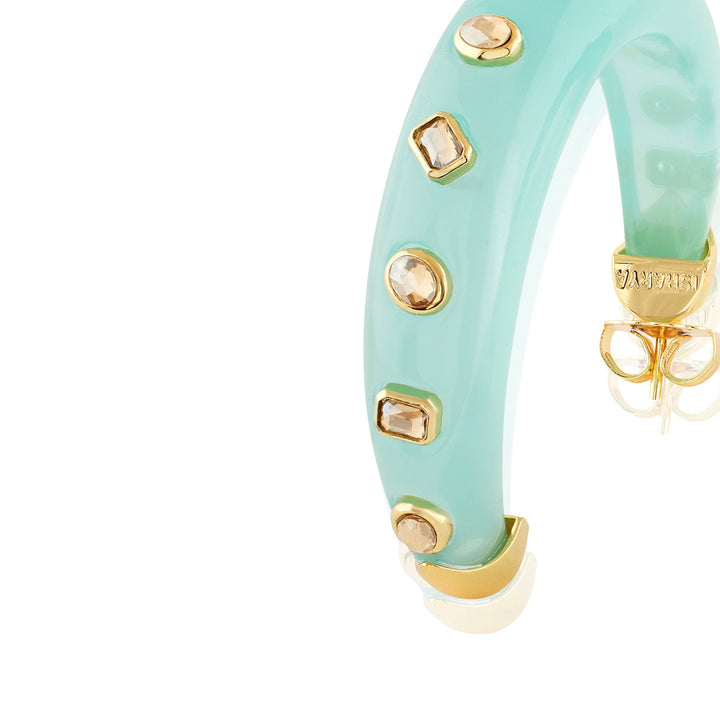 Turquoise Statement Hoop Earrings 