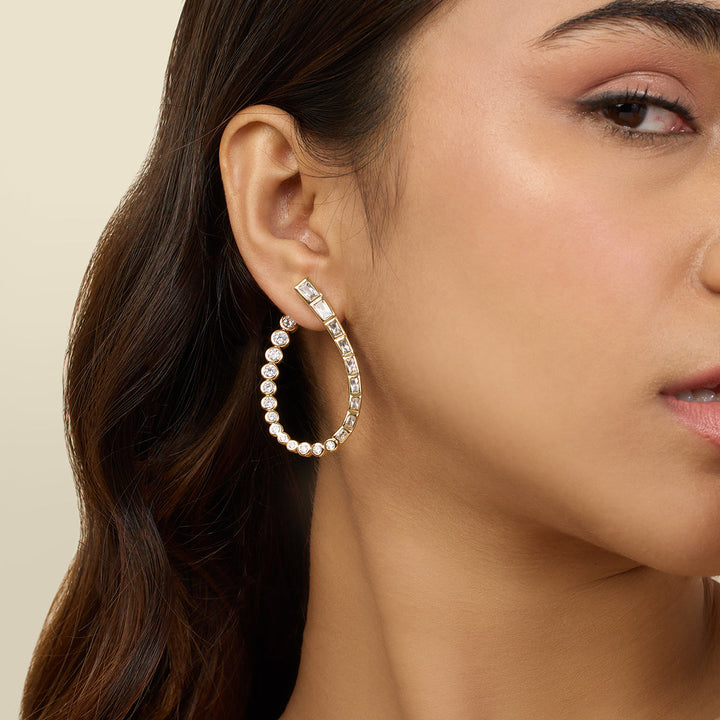 Sea Crystal Front Back Earrings