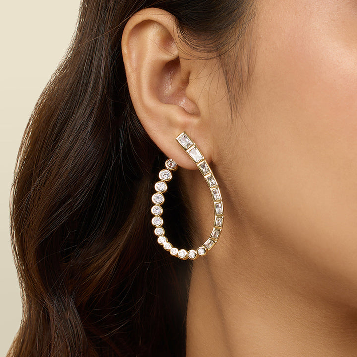Sea Crystal Front Back Earrings