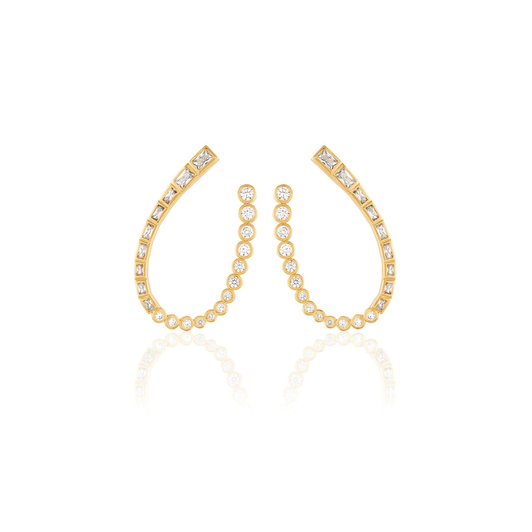 Sea Crystal Front Back Earrings