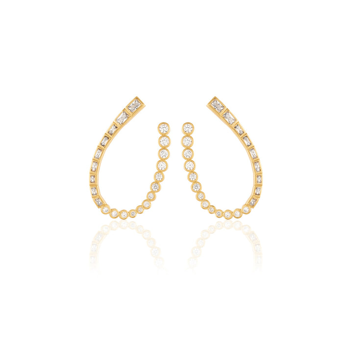 Sea Crystal Front Back Earrings