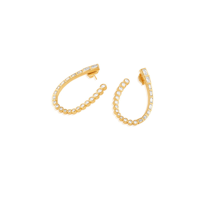 Sea Crystal Front Back Earrings