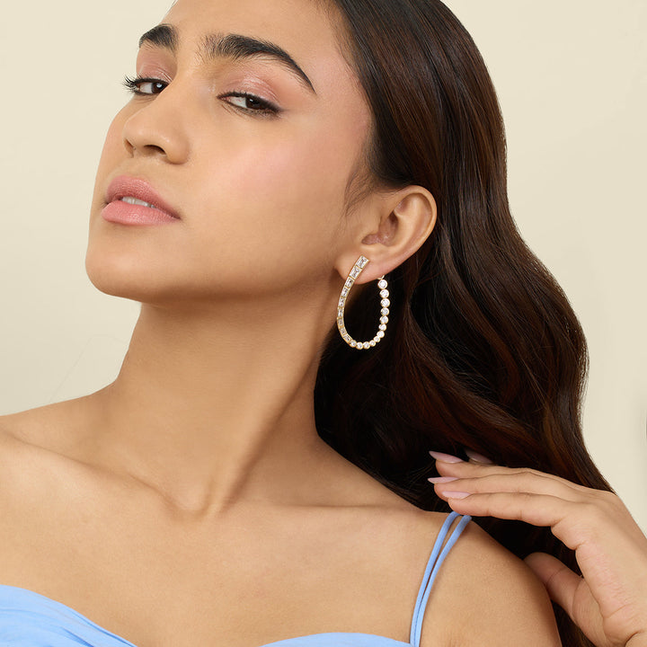 Sea Crystal Front Back Earrings