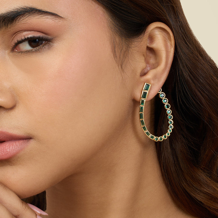 Neon Crystal Front Back Earrings