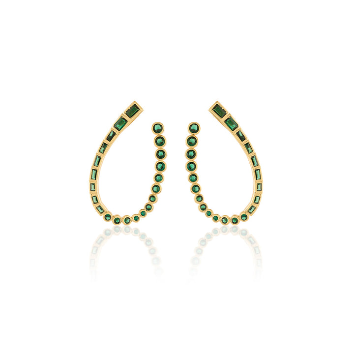 Neon Crystal Front Back Earrings