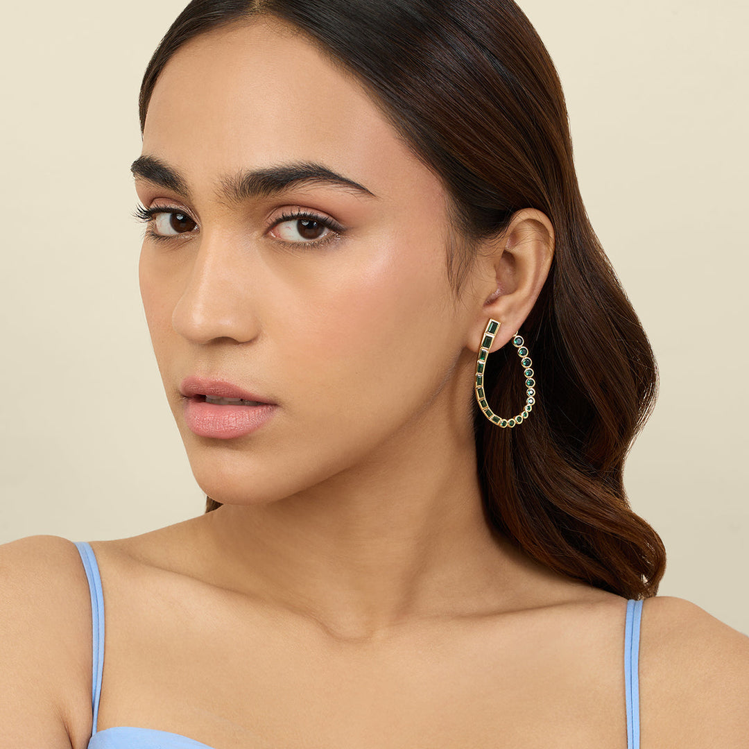 Neon Crystal Front Back Earrings