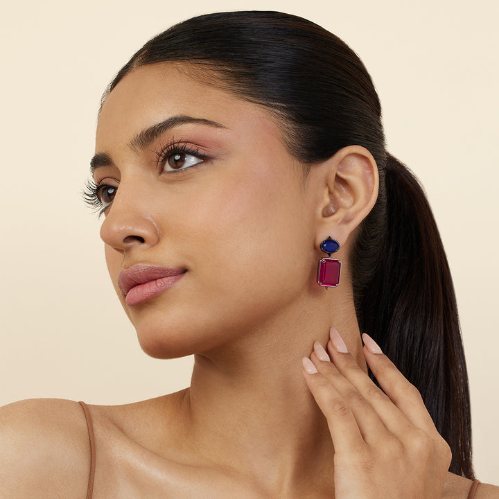 Floral Flame Dangler Earrings