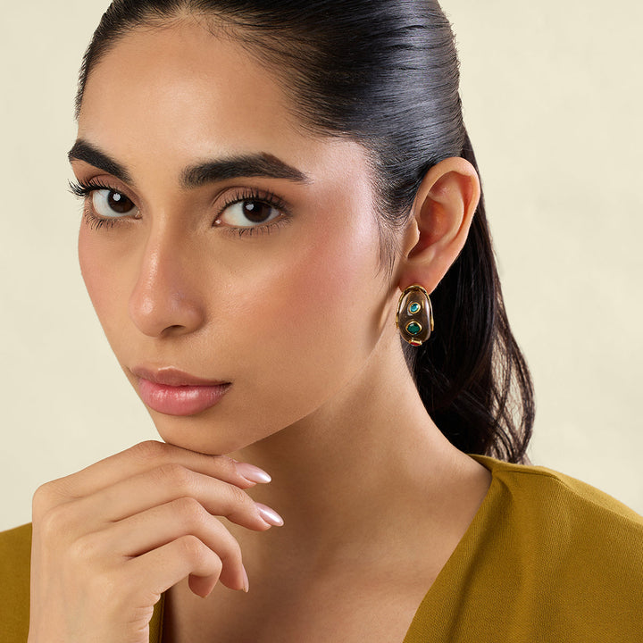 Midnight Garden Resin Huggie Hoops 