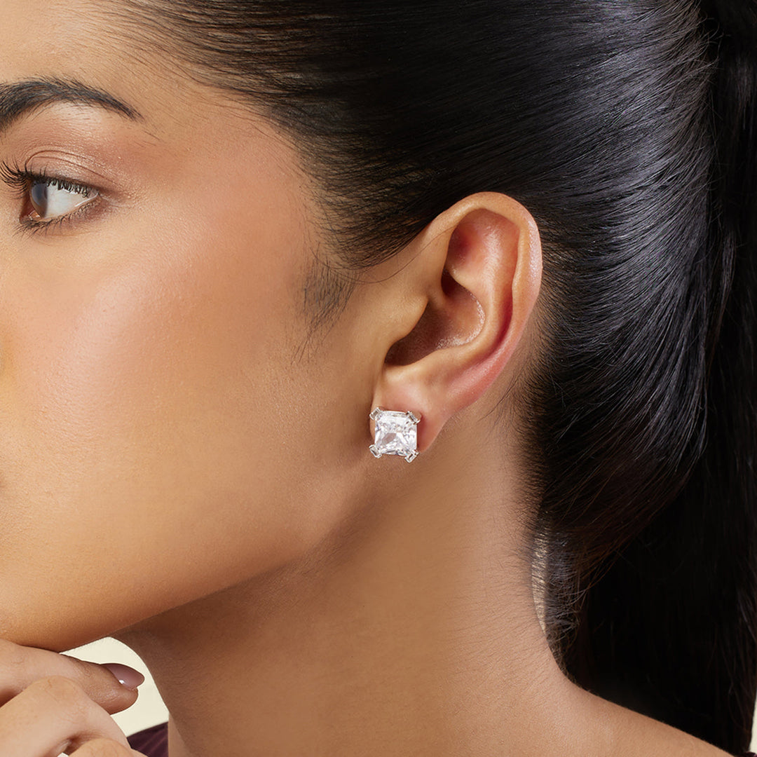 Elysian Radiance Square Studs - Isharya | Modern Indian Jewelry