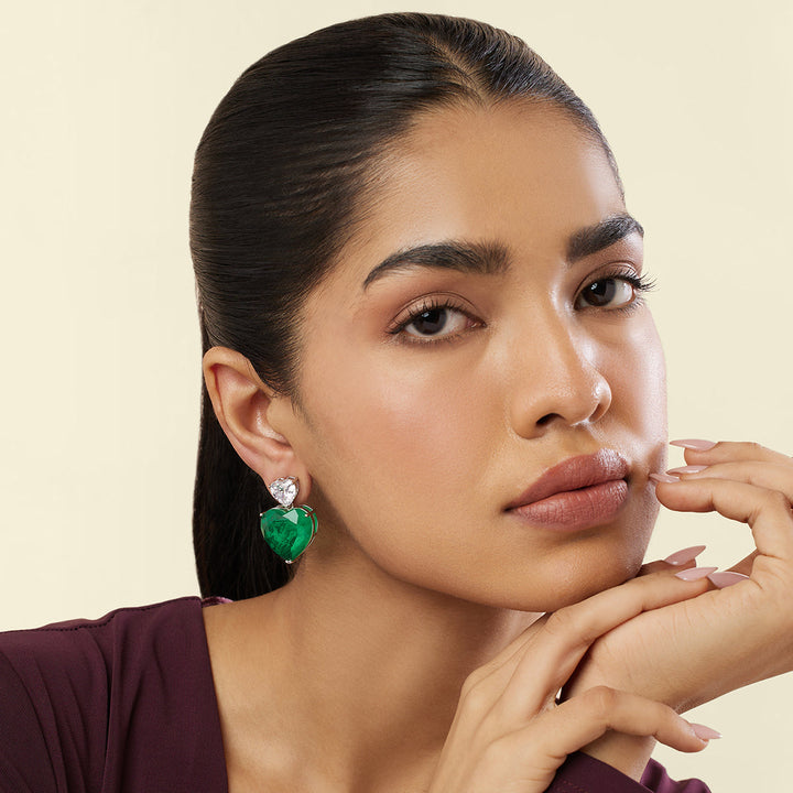Emerald Heart Elegance Earrings