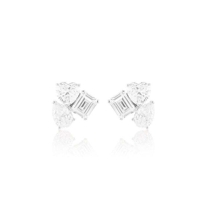 Silver Luxe Geometric Studs