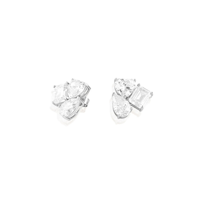 Silver Luxe Geometric Studs
