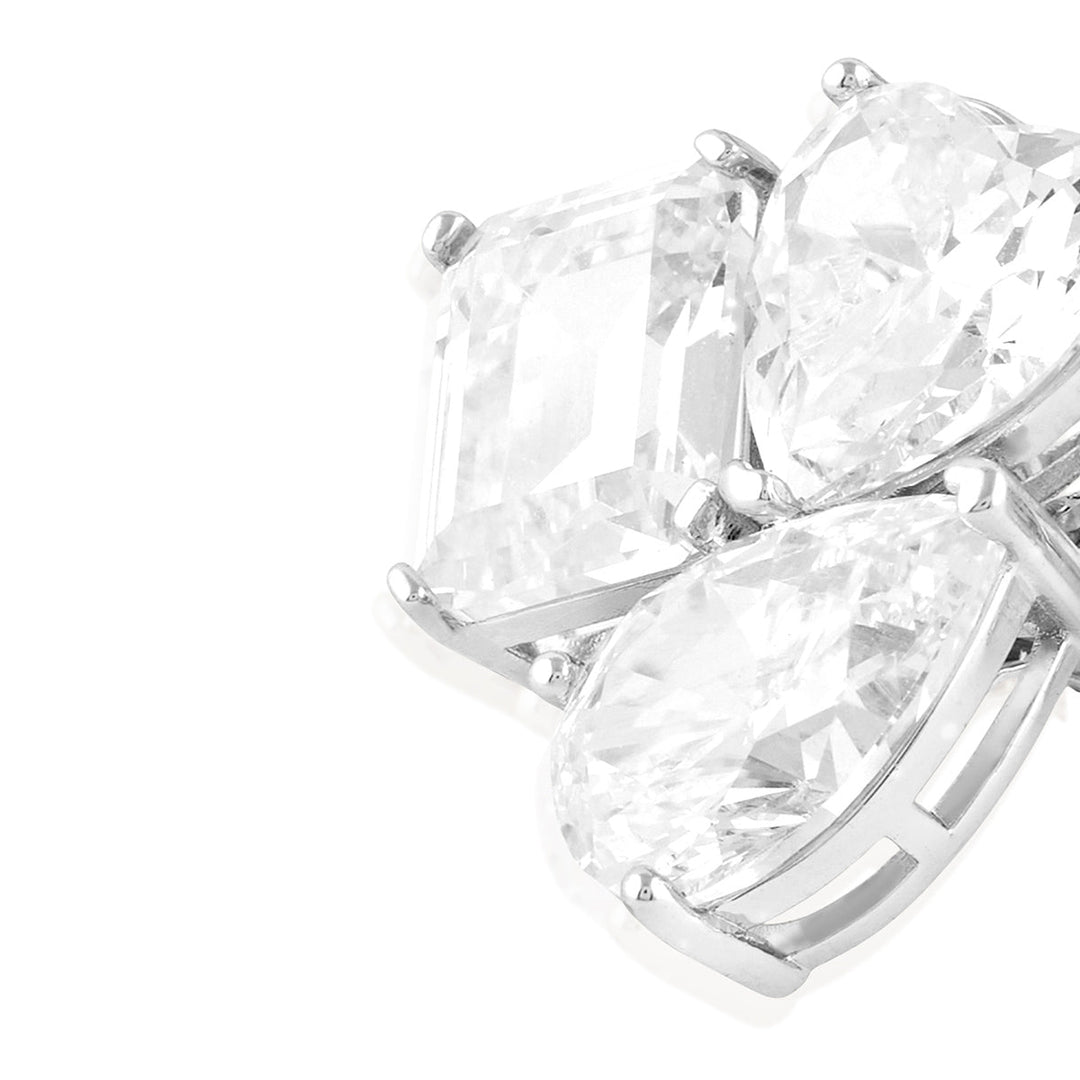 Silver Luxe Geometric Studs