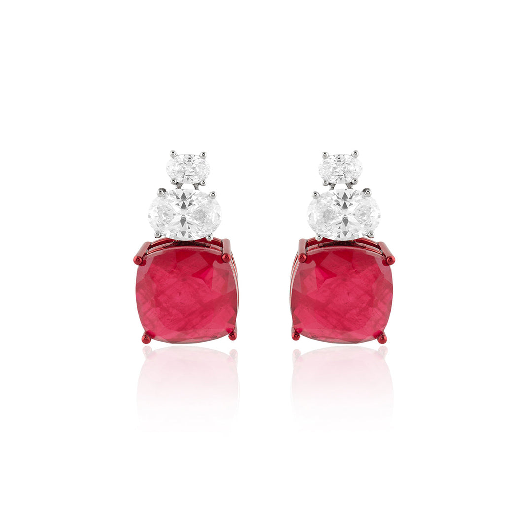 Crimson Elegance Dangler Earrings