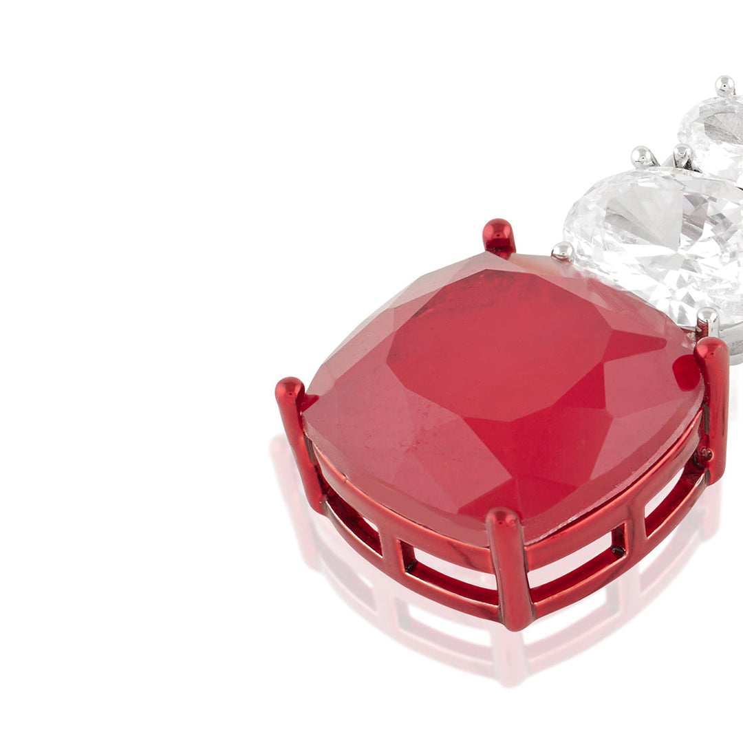 Crimson Elegance Dangler Earrings