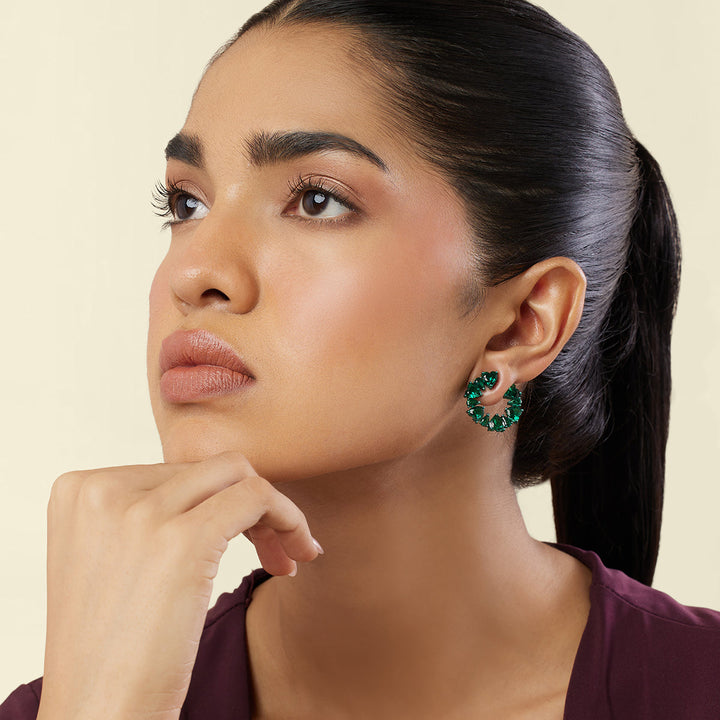 Emerald Halo Studs