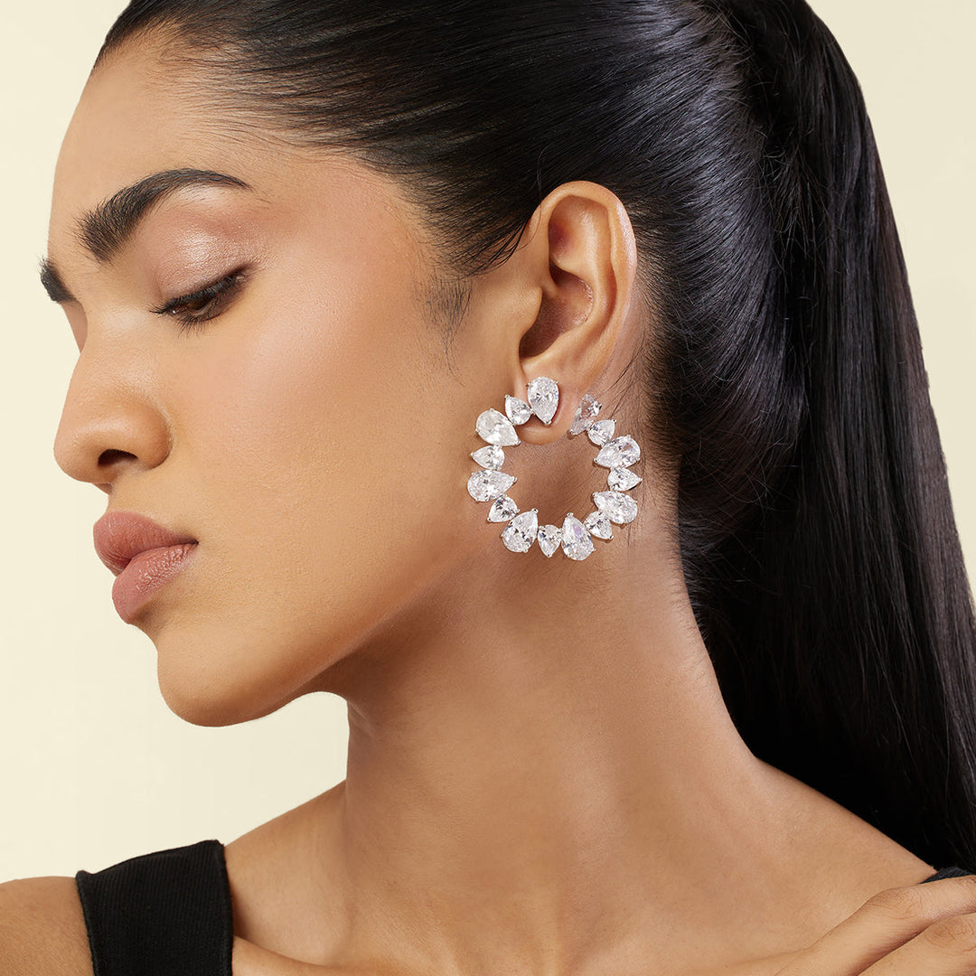 Eternal Glow Circle Studs - Isharya | Modern Indian Jewelry
