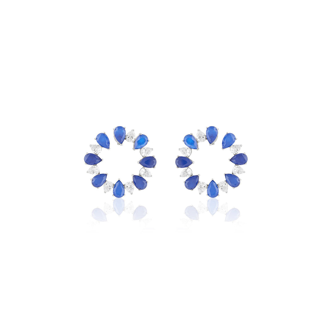 Sapphire Glow Circle Studs