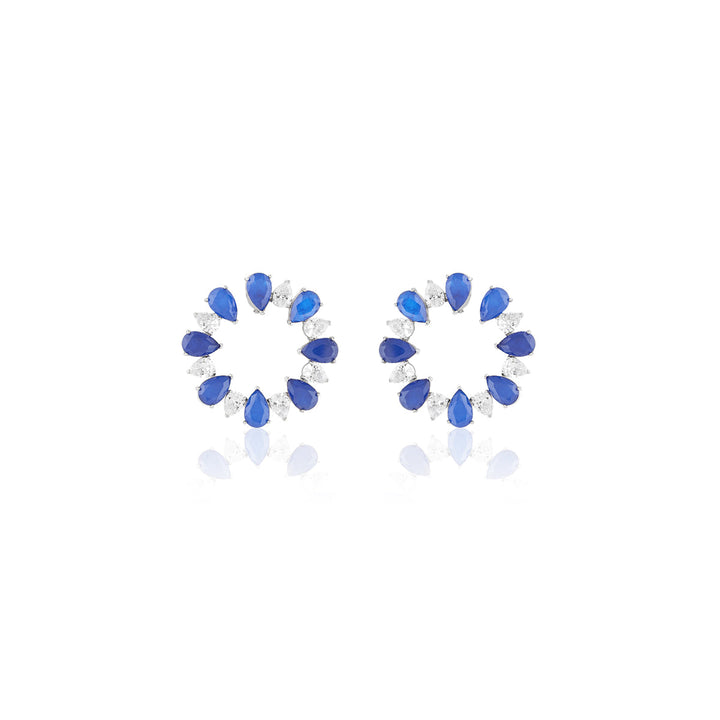 Sapphire Glow Circle Studs