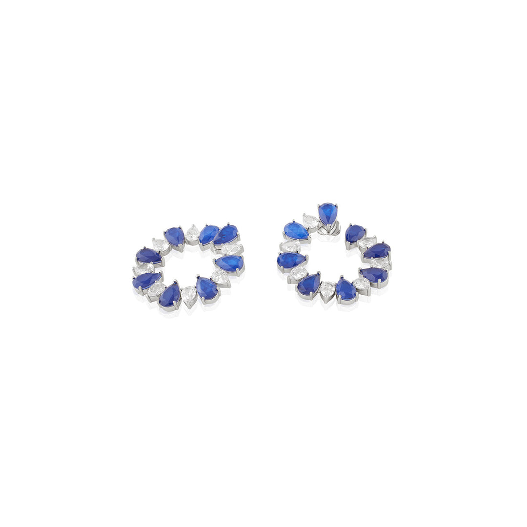 Sapphire Glow Circle Studs