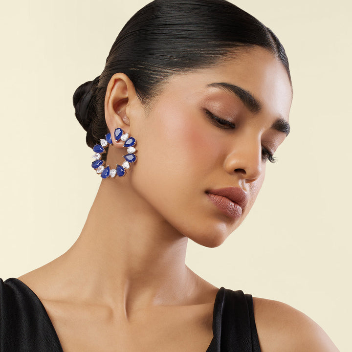 Sapphire Glow Circle Studs