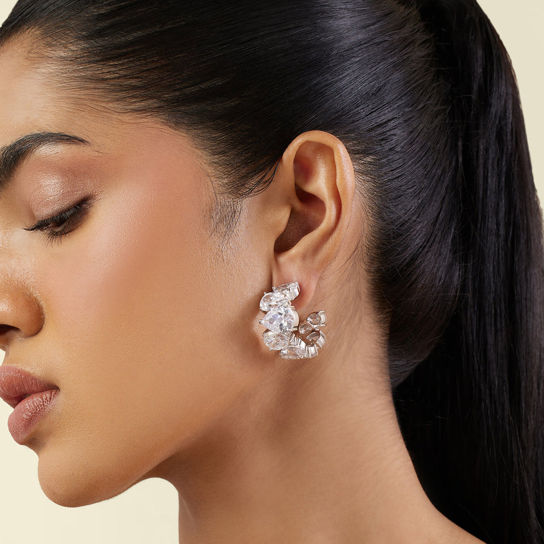 Luxe Glow Statement Hoops - Isharya | Modern Indian Jewelry