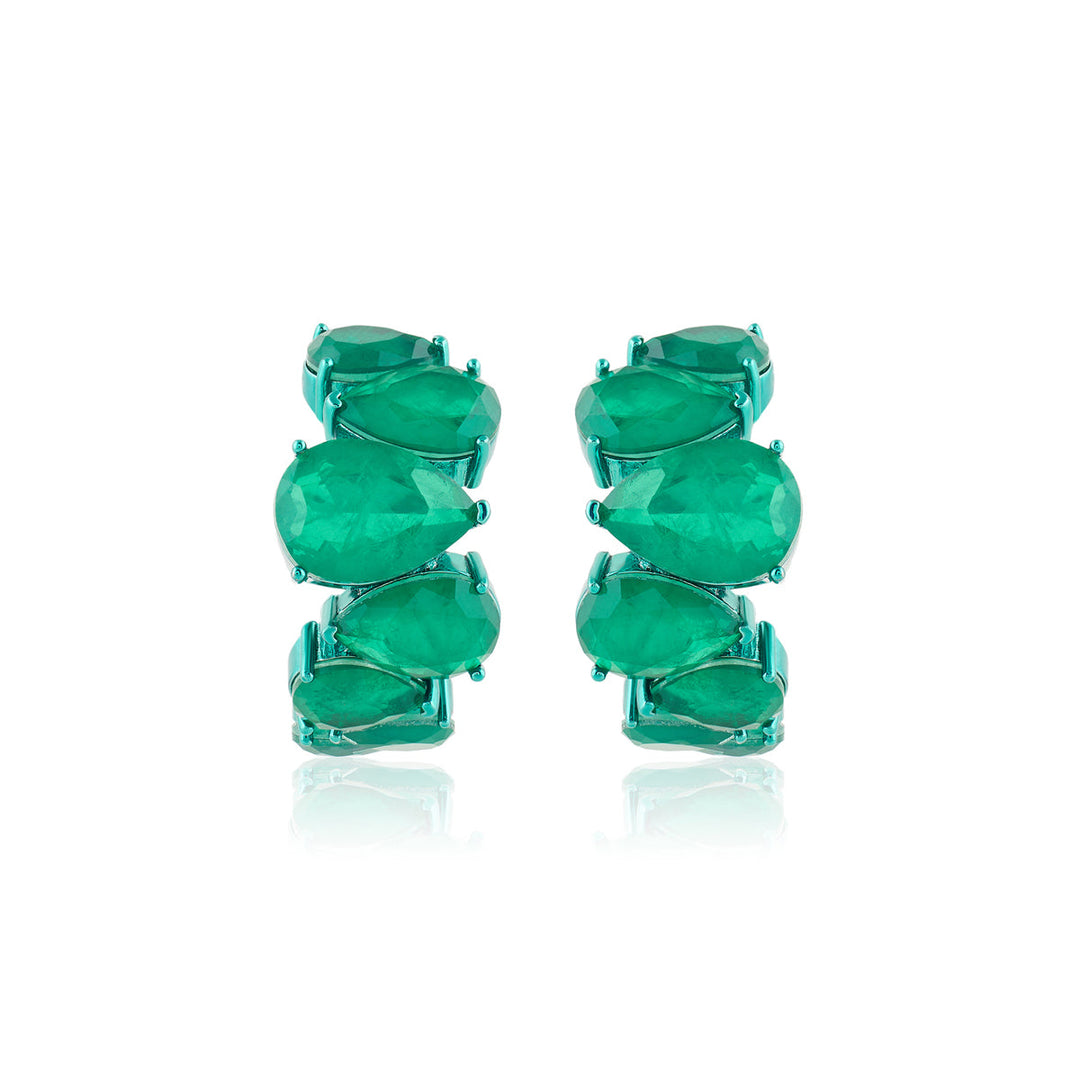 Emerald Glow Statement Hoops
