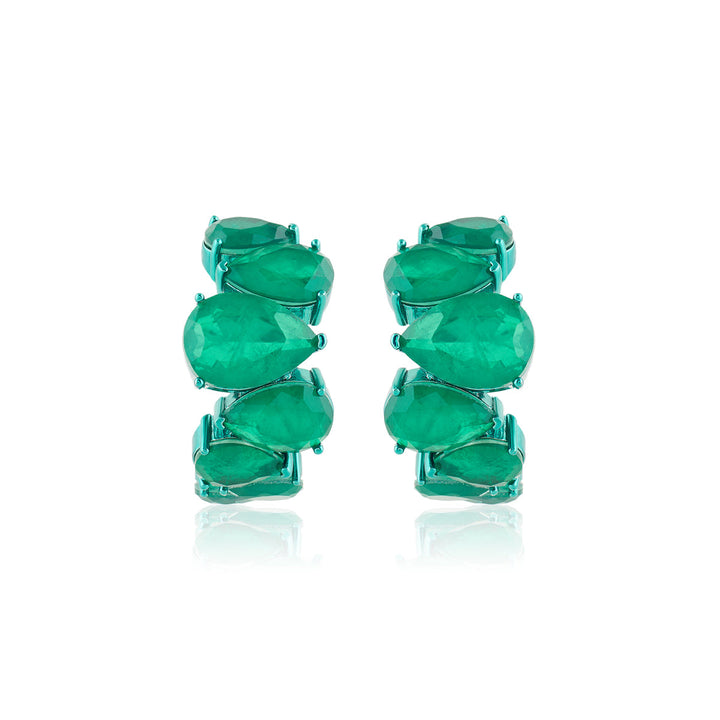 Emerald Glow Statement Hoops