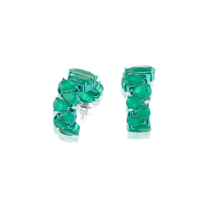 Emerald Glow Statement Hoops