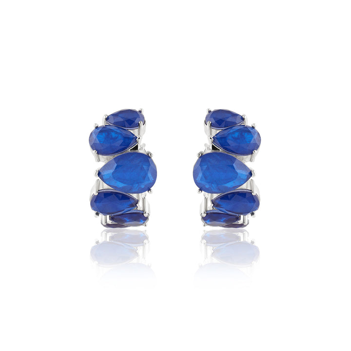 Sapphire Glow Statement Hoops