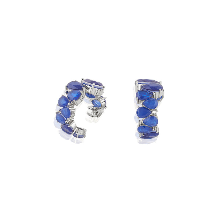 Sapphire Glow Statement Hoops