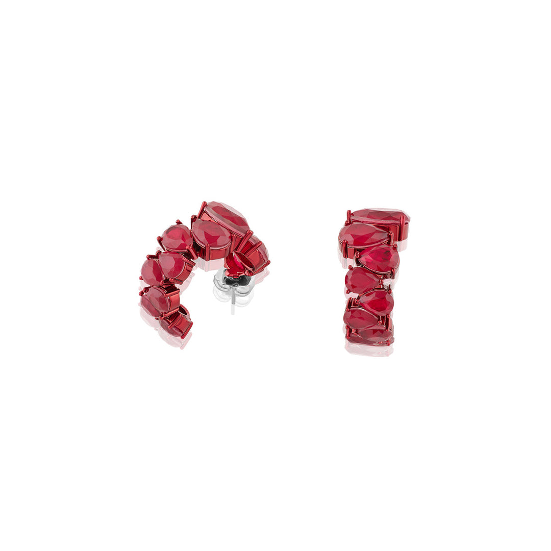 Crimson Glow Statement Hoops