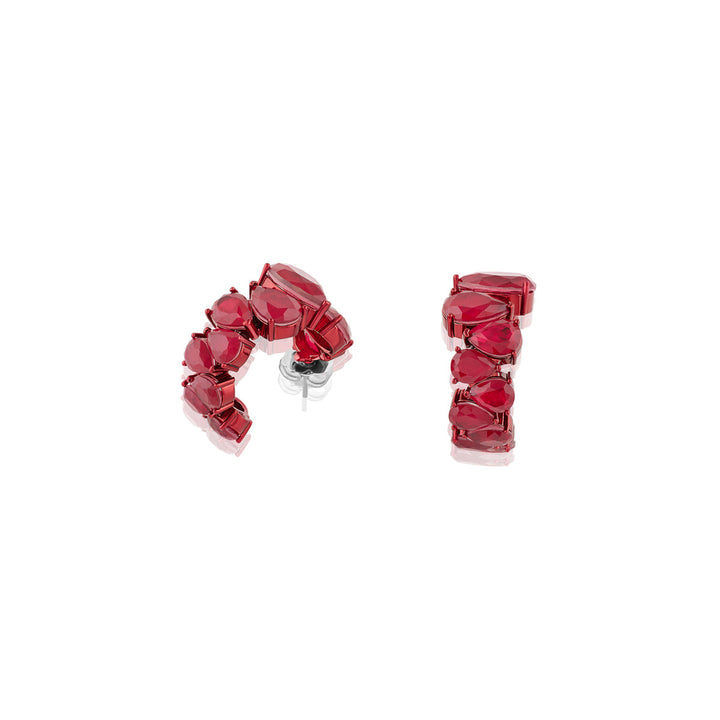 Crimson Glow Statement Hoops