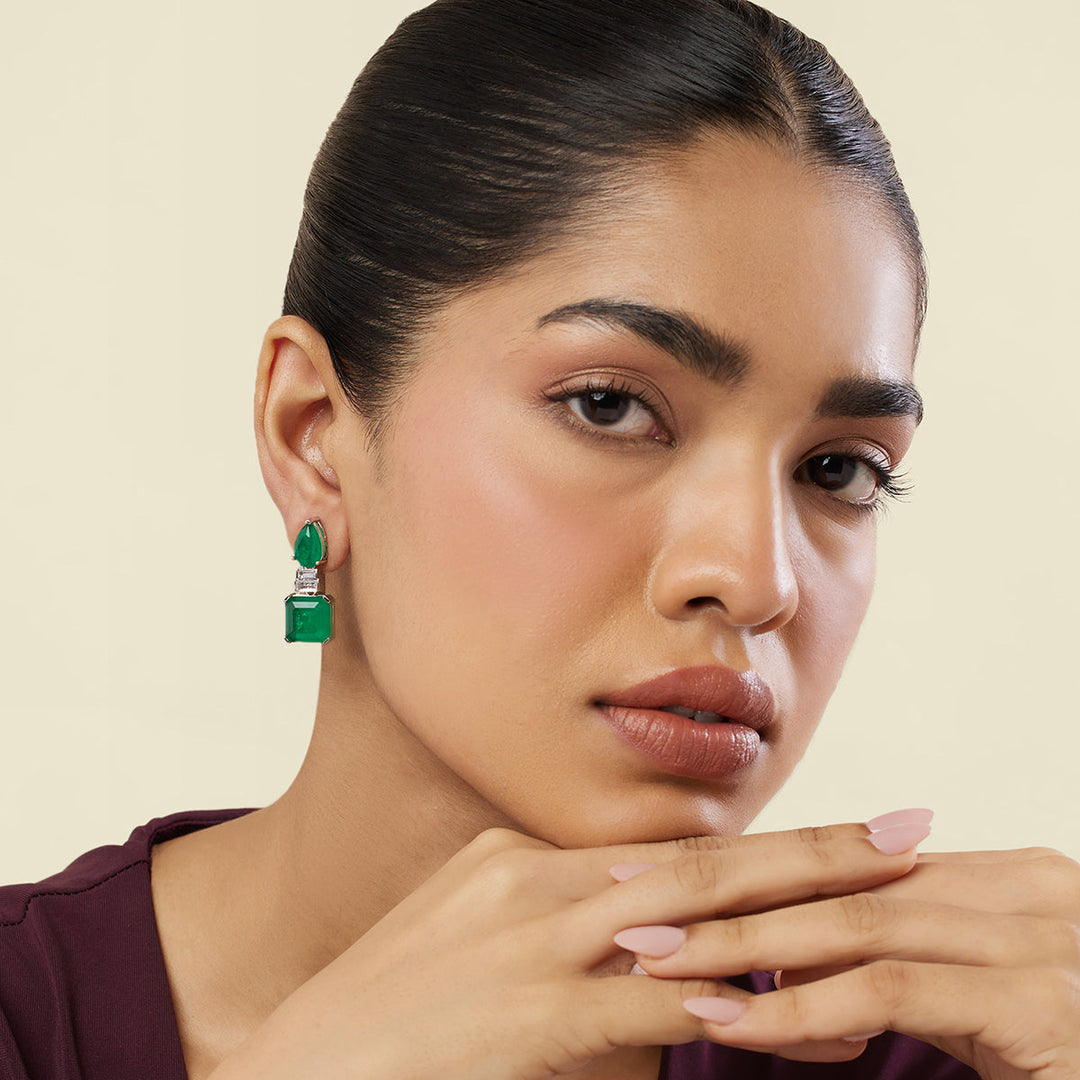 Emerald Radiance Dangle Earrings