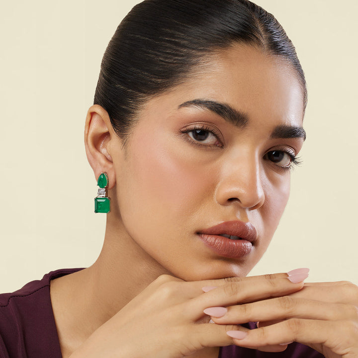 Emerald Radiance Dangle Earrings
