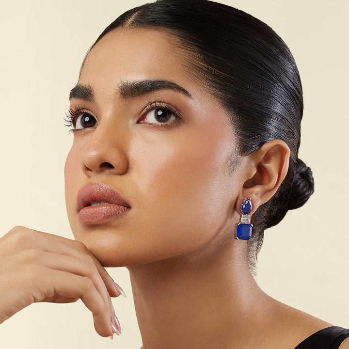 Sapphire Radiance Dangle Earrings