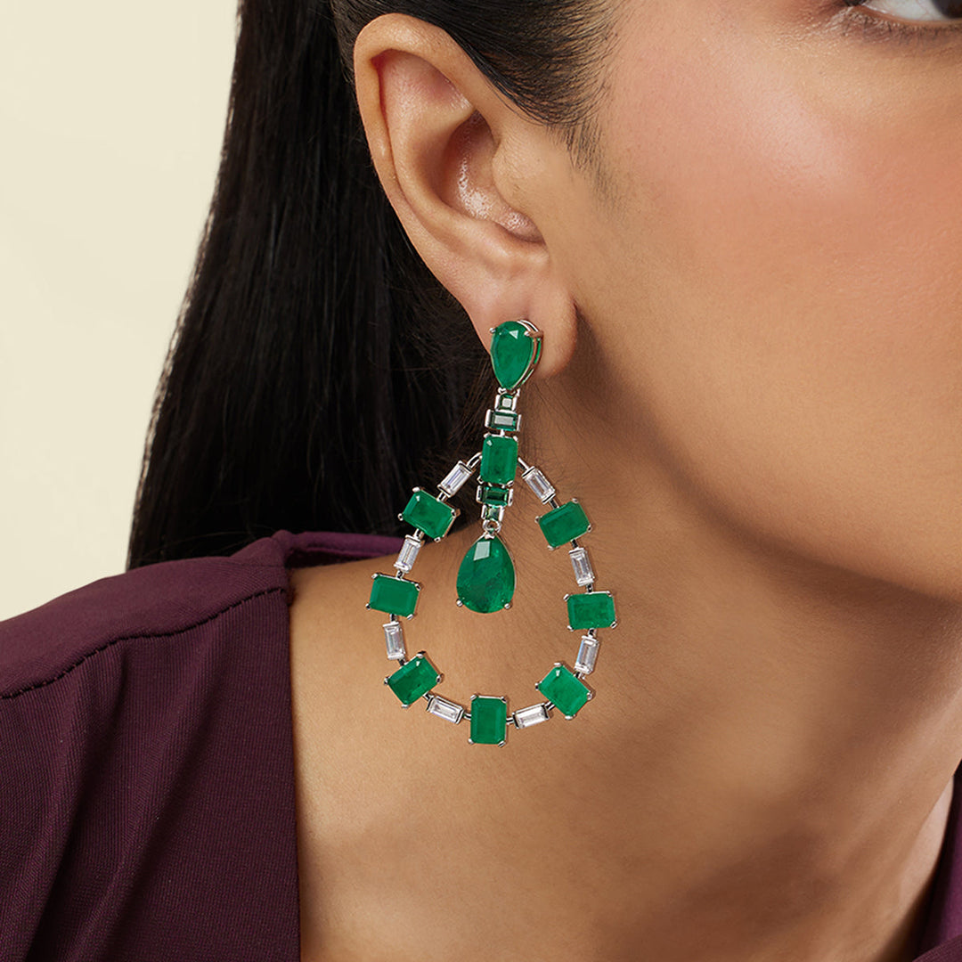 Emerald Luxe Dangler Earrings - Isharya | Modern Indian Jewelry