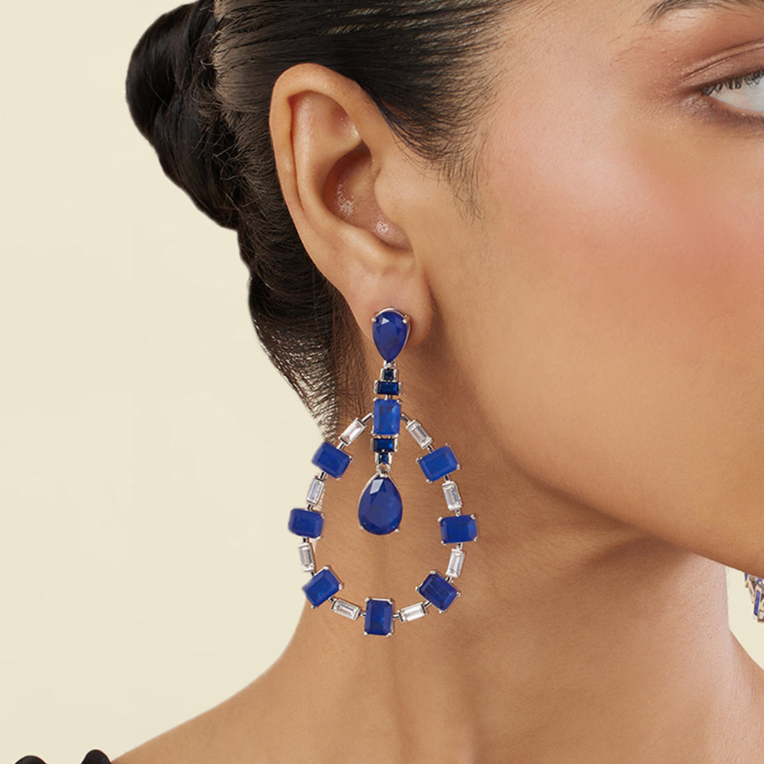 Sapphire Luxe Dangler Earrings - Isharya | Modern Indian Jewelry
