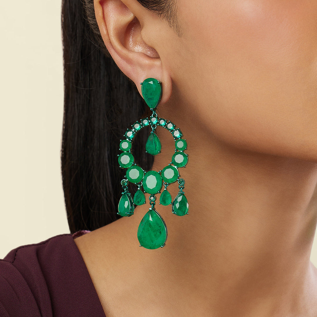 Emerald Elegance Moon Baalis - Isharya | Modern Indian Jewelry