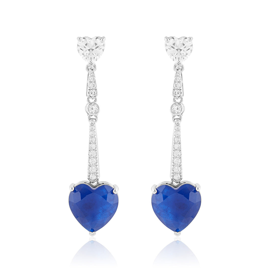 Sapphire Heart Luxe Danglers