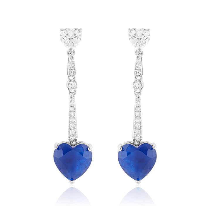 Sapphire Heart Luxe Danglers
