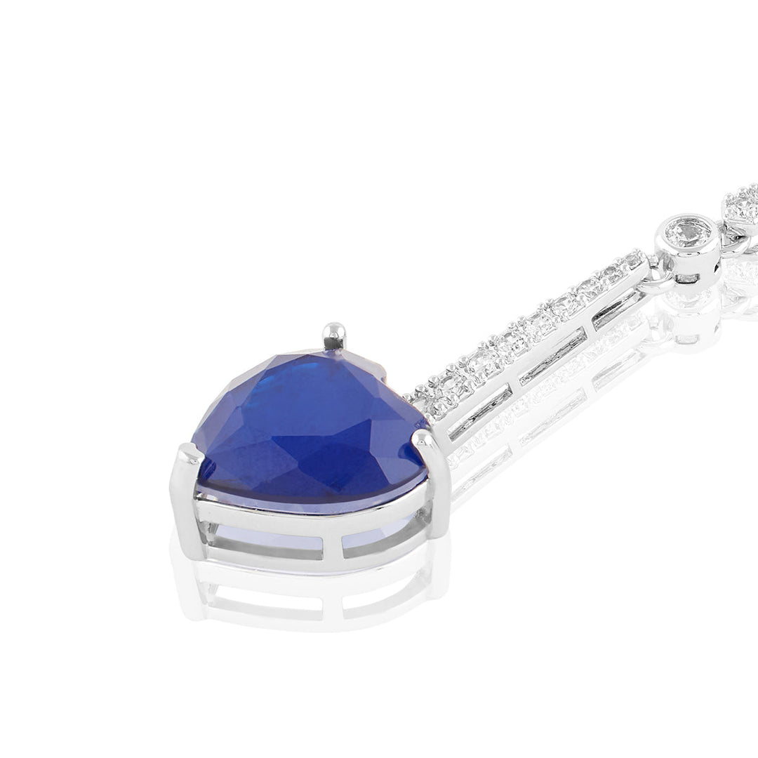 Sapphire Heart Luxe Danglers