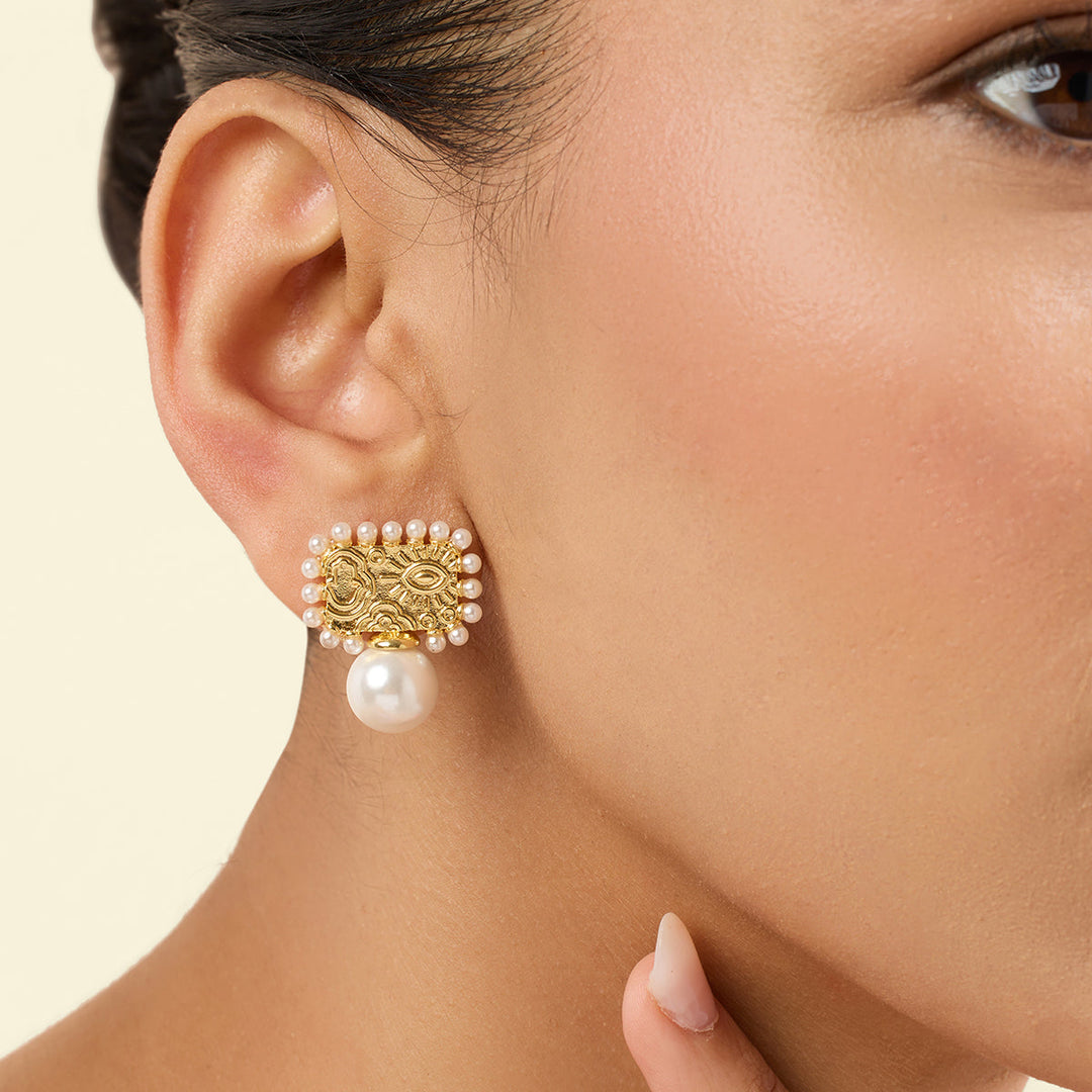 Zenya Pearl Drop Earrings 