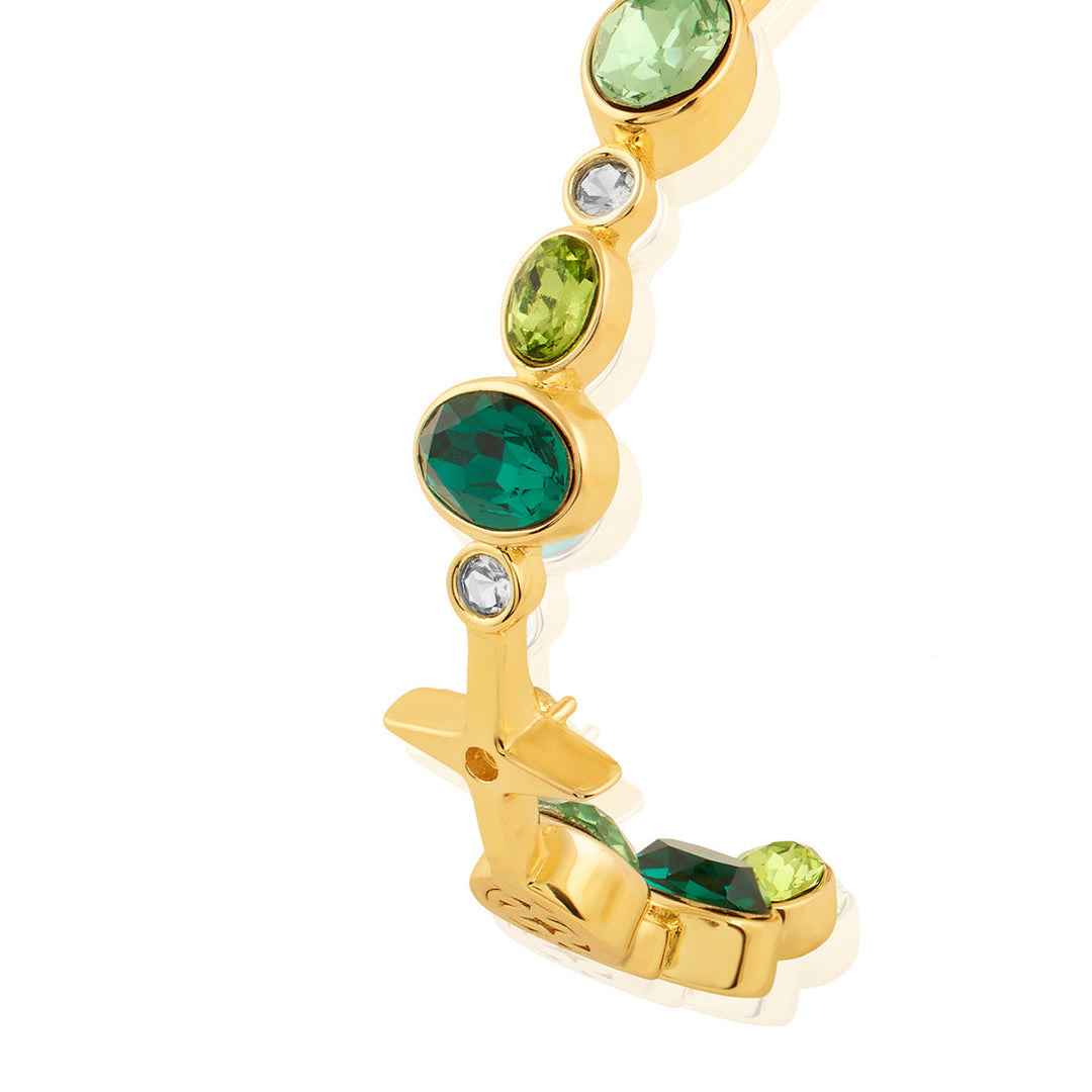 Green Gem Drop Hoops 