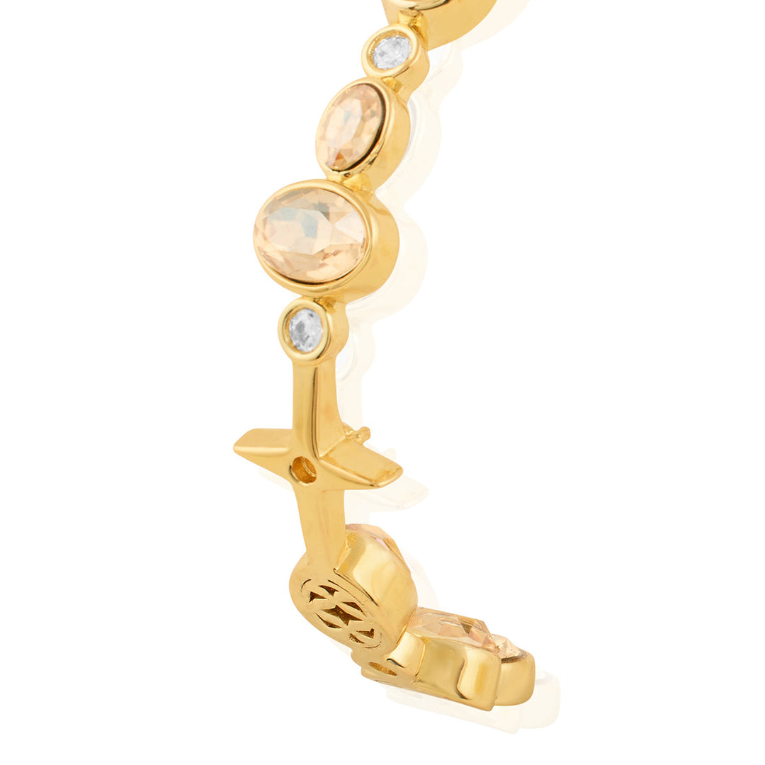 White Gem Drop Hoops 