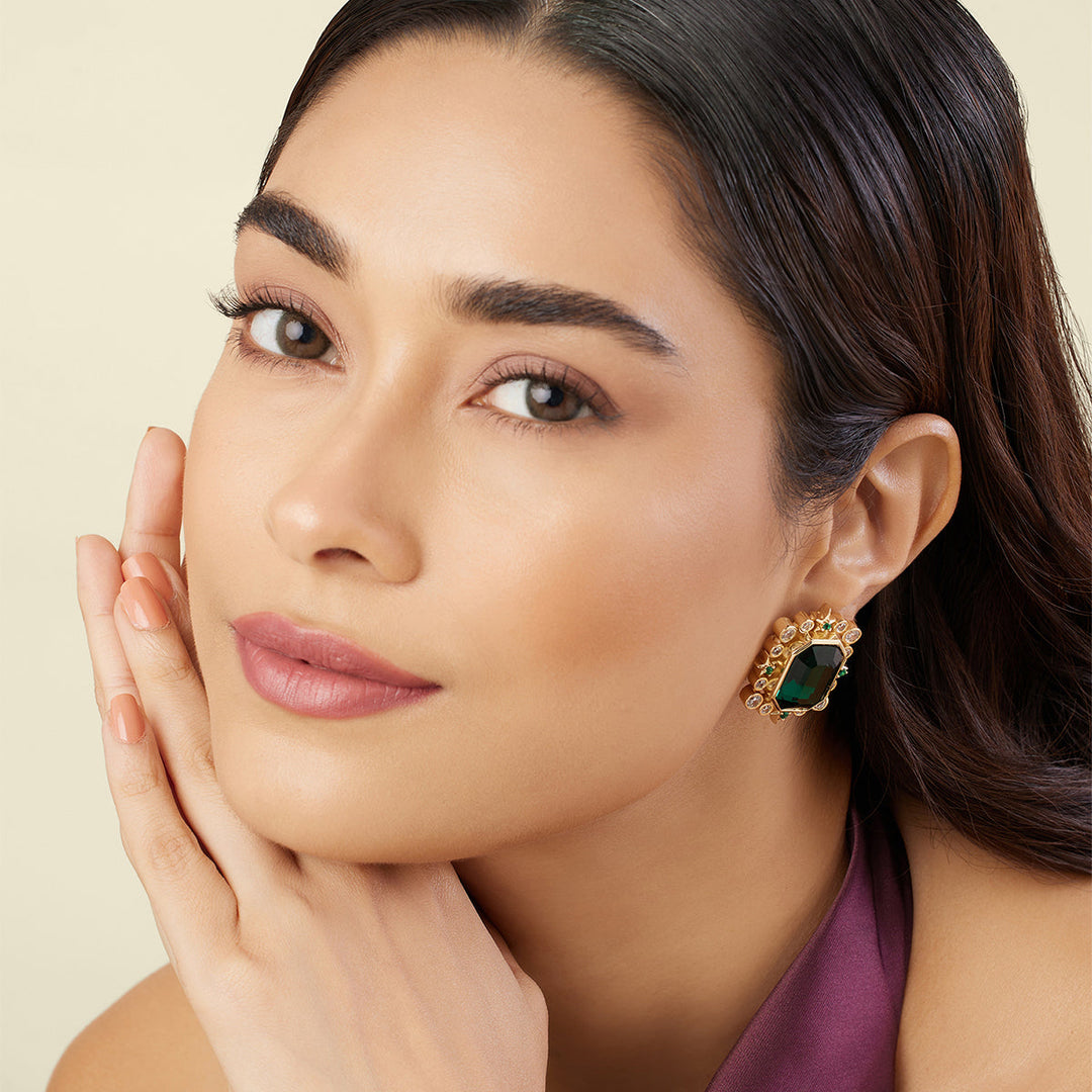 Emerald Twilight Stud Earrings 