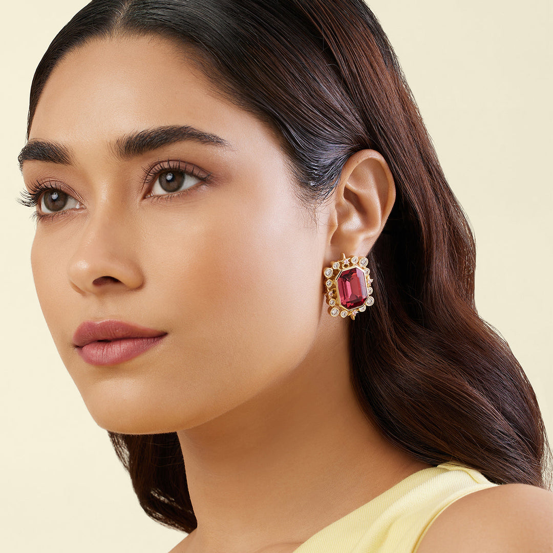 Ruby Twilight Stud Earrings 