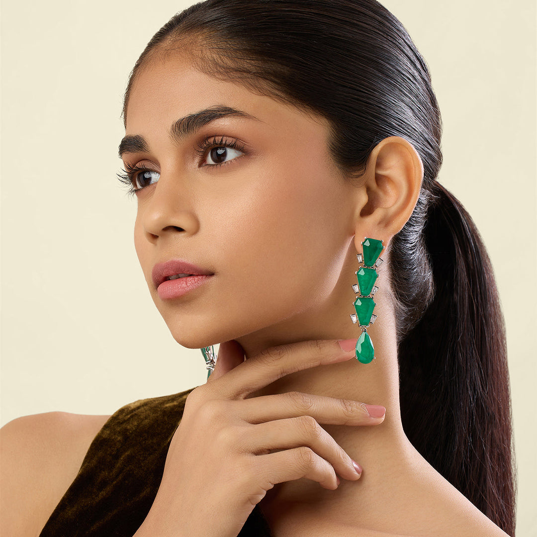 Metropole Emerald Danglers