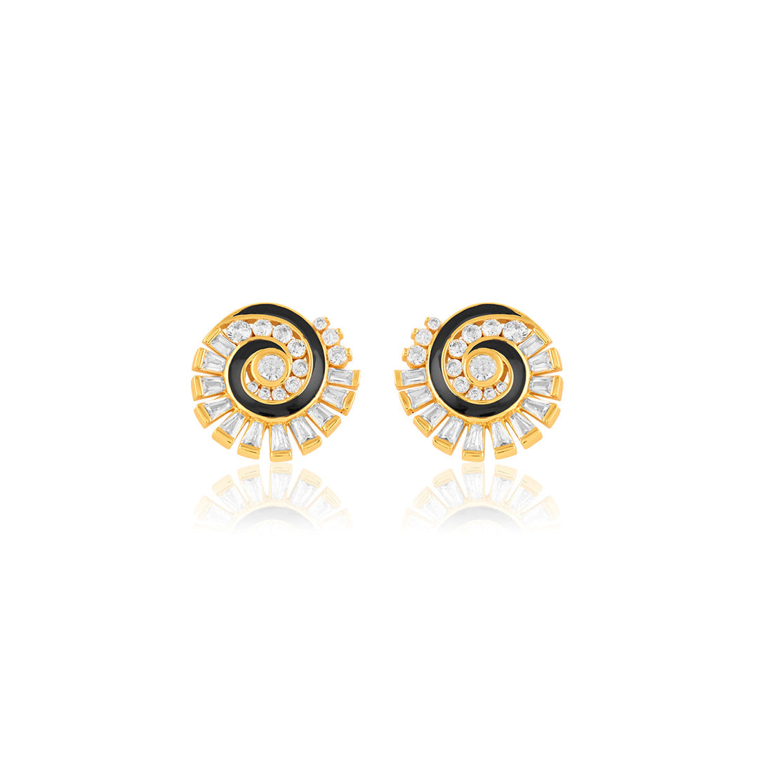 Soluna Spiral Studs In 18Kt Gold Plated