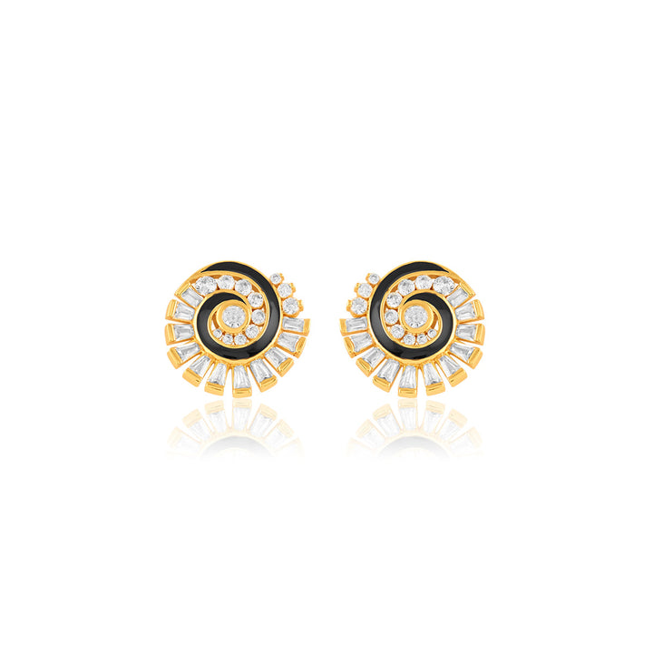 Soluna Spiral Studs In 18Kt Gold Plated